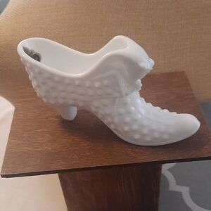 Fenton White Porcelain Shoe Accent
